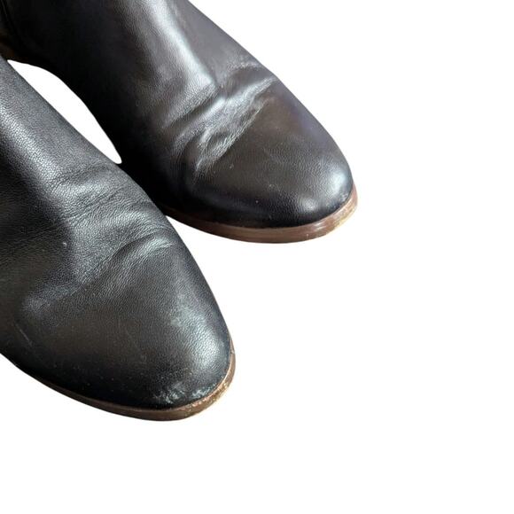J.Crew Factory Black Leather Booties Size 6.5 - Picture 8 of 9